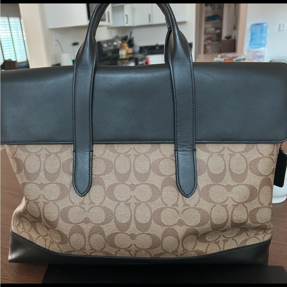 Coach Black and Tan Laptop Bag